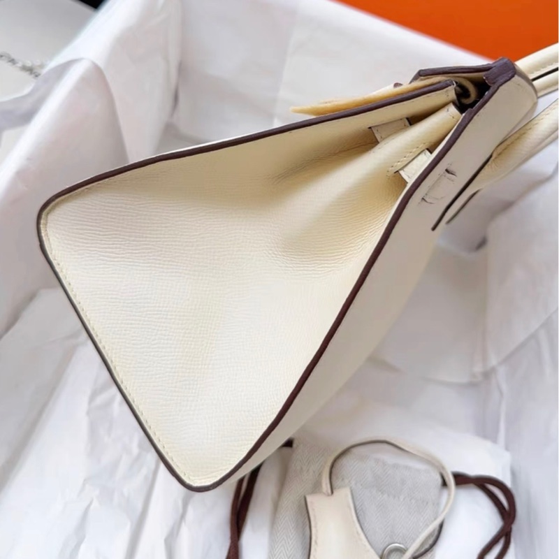 Hermes 愛馬仕Birkin25,nata奶油白,銀扣,epsom皮,Z刻,全新一套-4