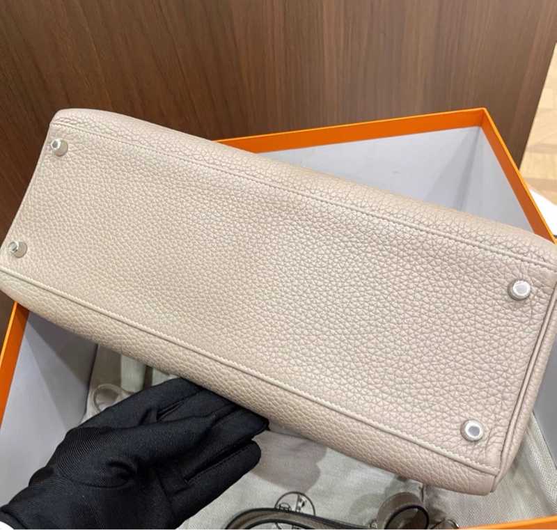 Hermes愛馬仕 風衣灰S2銀扣kelly35-3