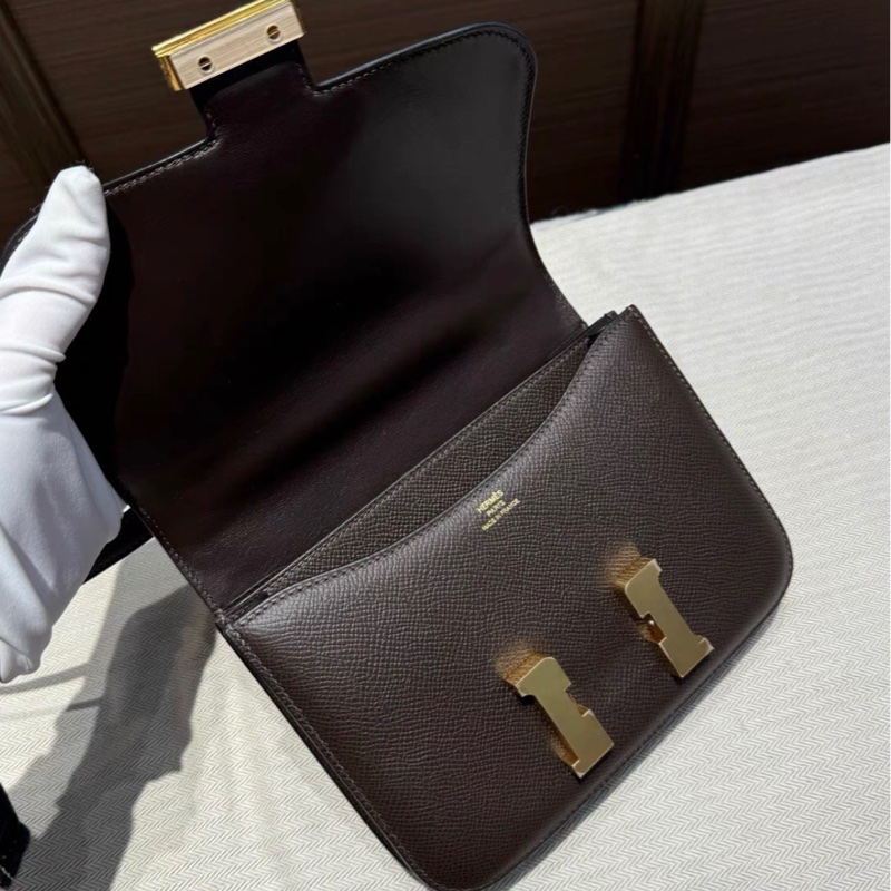 Hermes mini Constance 烏木色金扣epsom皮-4
