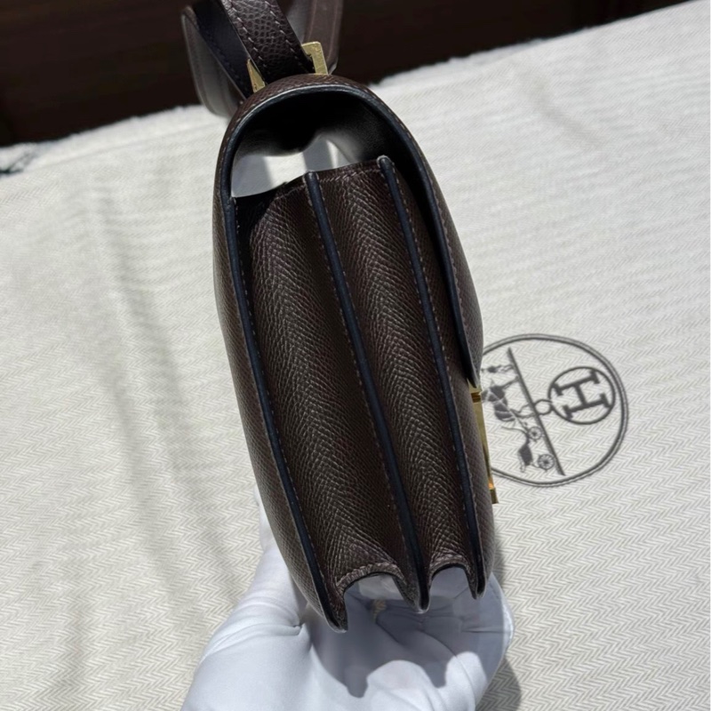 Hermes mini Constance 烏木色金扣epsom皮-5