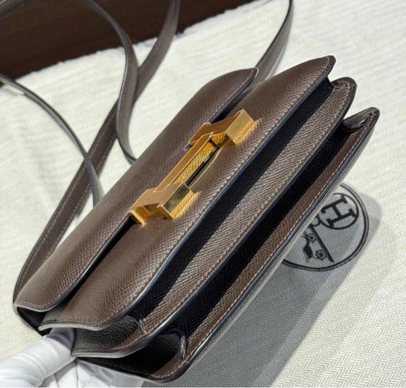 Hermes mini Constance 烏木色金扣epsom皮-7