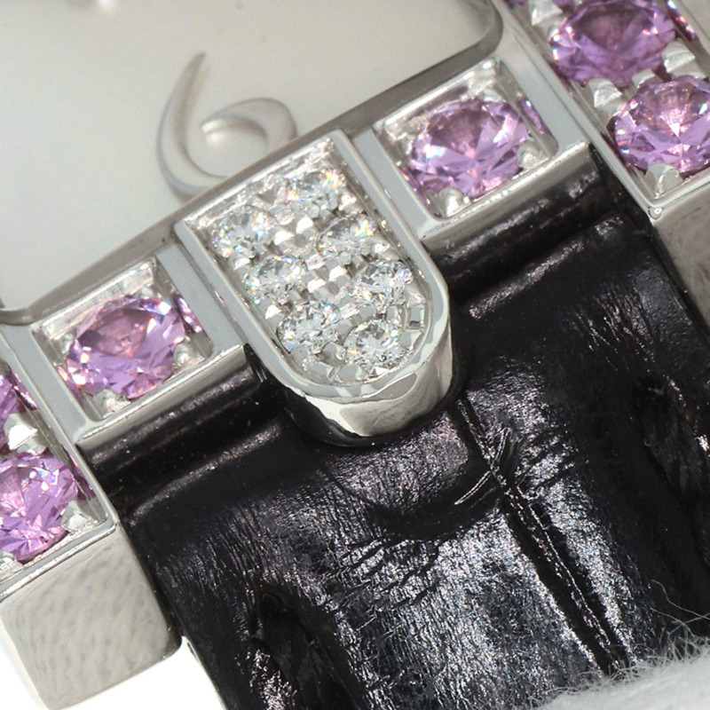 Harry Winston 310/LQW/L.M2/A14 Avenue 粉紅色藍寶石和鑽石腕錶(18K 白金皮革材質),女士-18