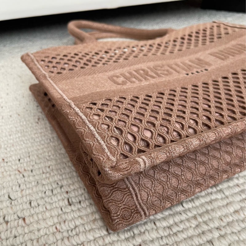 DIOR BOOK TOTE 拉菲草托特包✨度假風手提包 刺繡棉布經典款-5