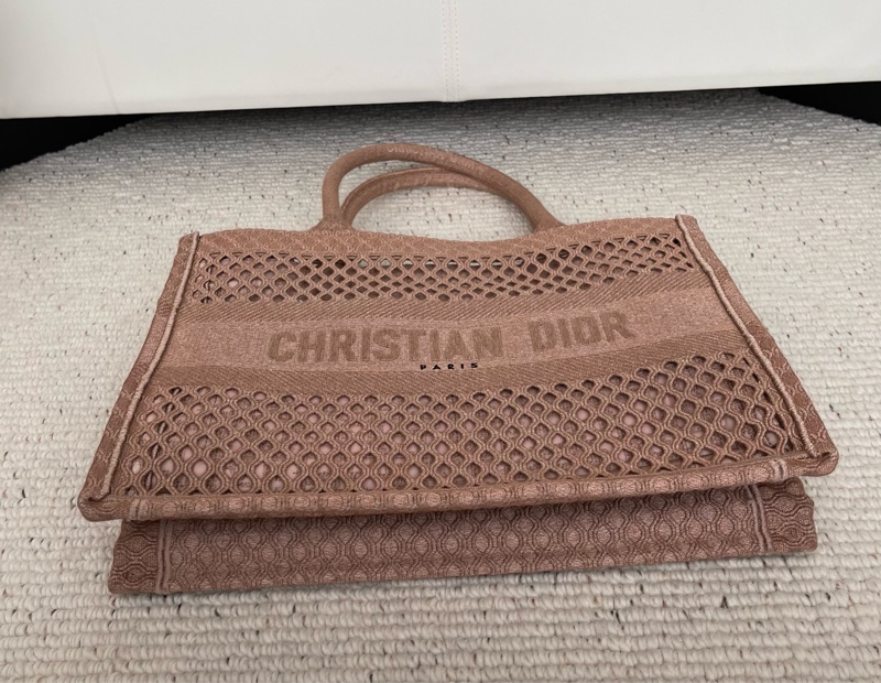 DIOR BOOK TOTE 拉菲草托特包✨度假風手提包 刺繡棉布經典款-6
