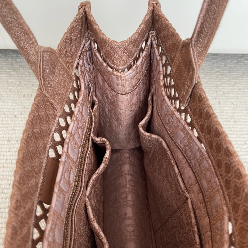 DIOR BOOK TOTE 拉菲草托特包✨度假風手提包 刺繡棉布經典款-13