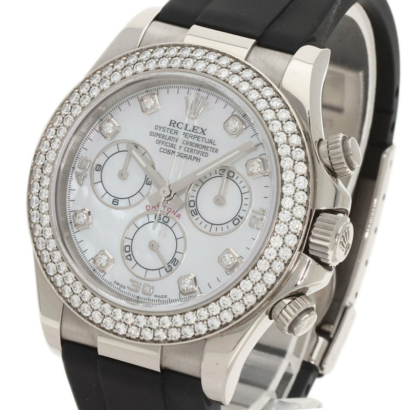 勞力士 Cosmograph Daytona 116589RBR 男士腕錶,18K 白金,搭配橡膠和鑽石-2