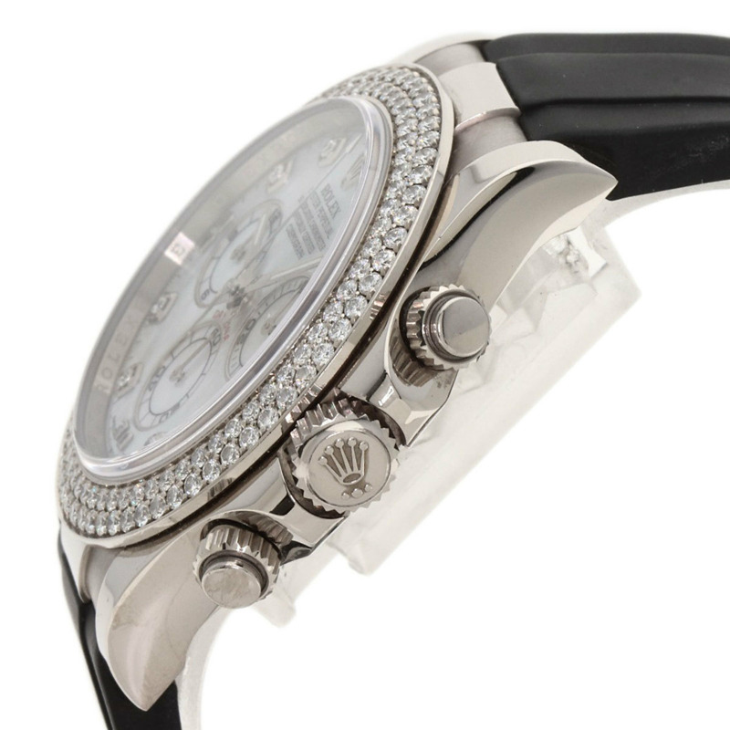 勞力士 Cosmograph Daytona 116589RBR 男士腕錶,18K 白金,搭配橡膠和鑽石-4