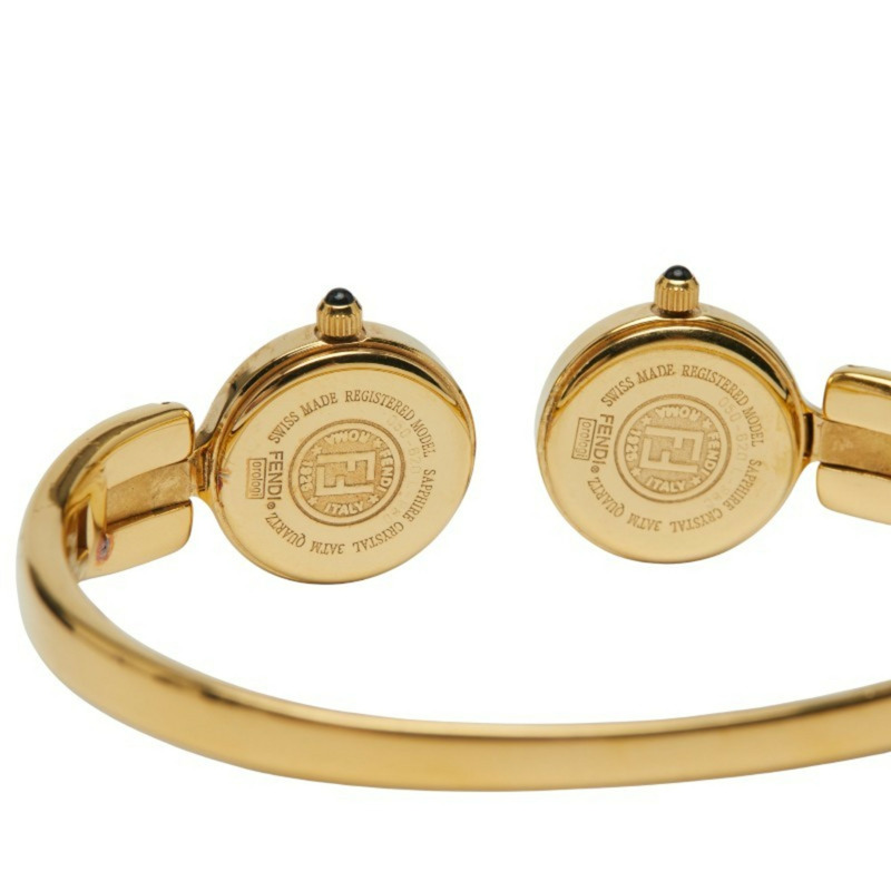 Fendi Horology 手鐲錶,雙面 620L 石英機芯,金色錶盤,不鏽鋼,女士,FENDI-3