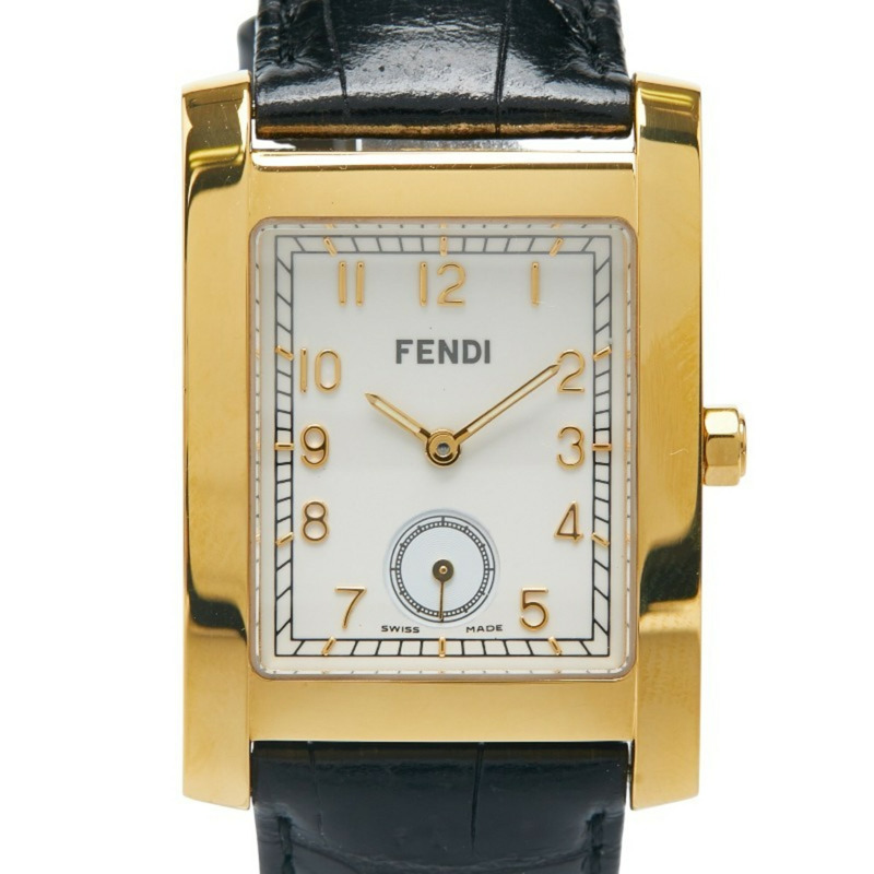 Fendi Classico 手錶 7000G 石英 米色錶盤 不鏽鋼 皮革 女款 FENDI-0