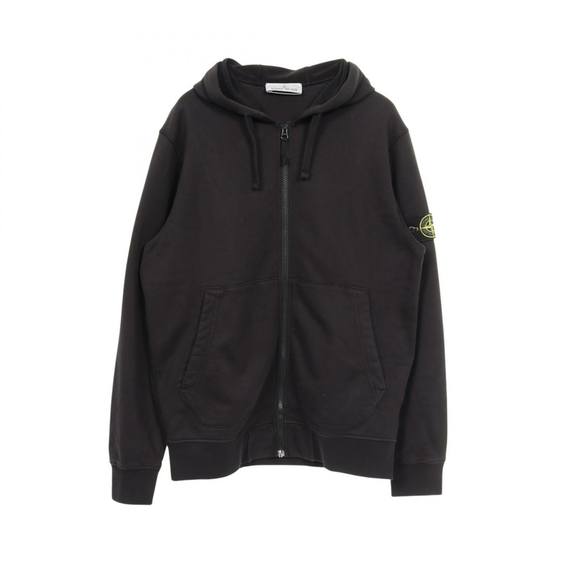 STONE ISLAND 連帽拉鍊衛衣外套 #L 純棉黑 二手 男款-0