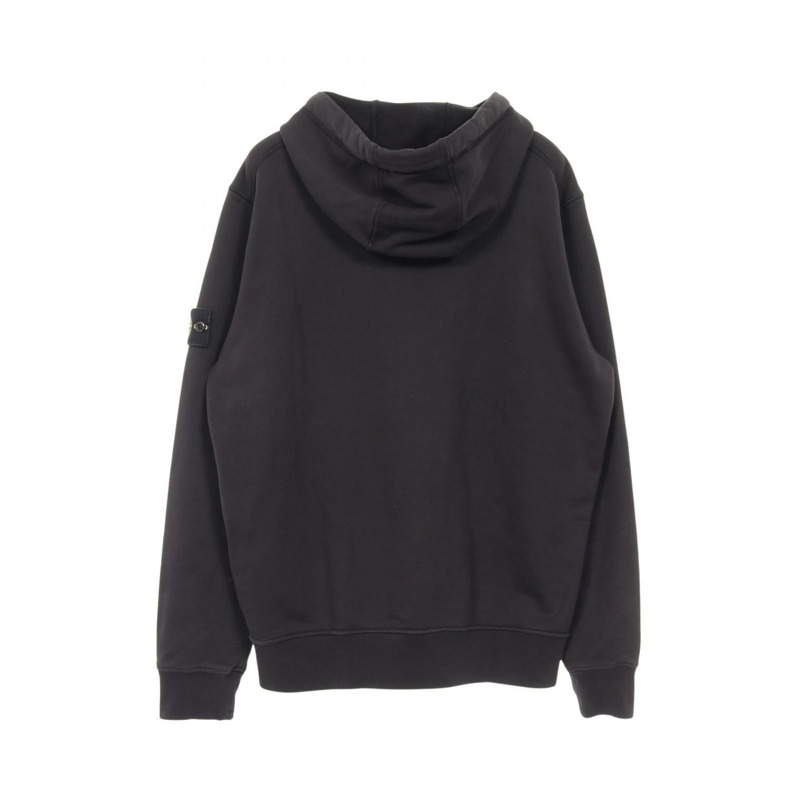 STONE ISLAND 連帽拉鍊衛衣外套 #L 純棉黑 二手 男款-1