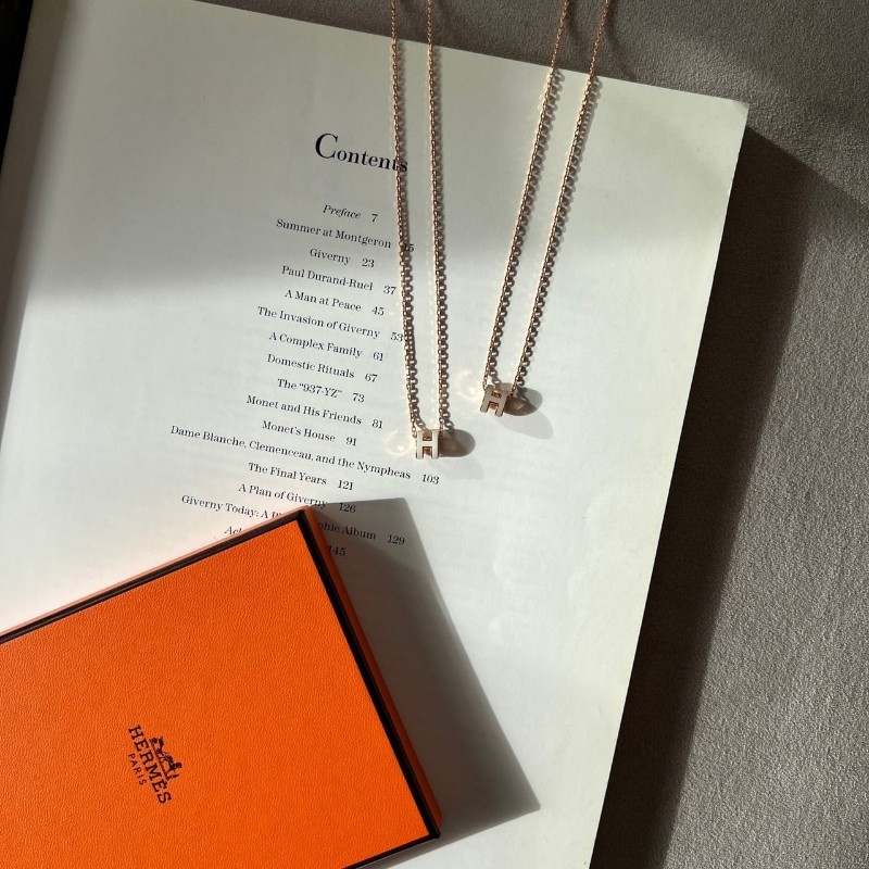 🌟全新全配🌟Hermes 愛馬仕| Mini Pop H墜飾 |白色 玫瑰金鏈-1