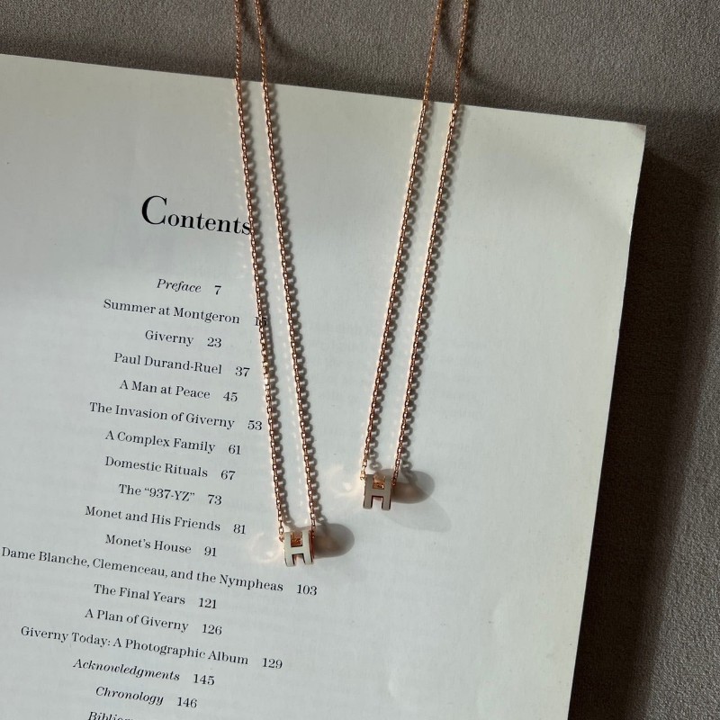 🌟全新全配🌟Hermes 愛馬仕| Mini Pop H墜飾 |白色 玫瑰金鏈-2