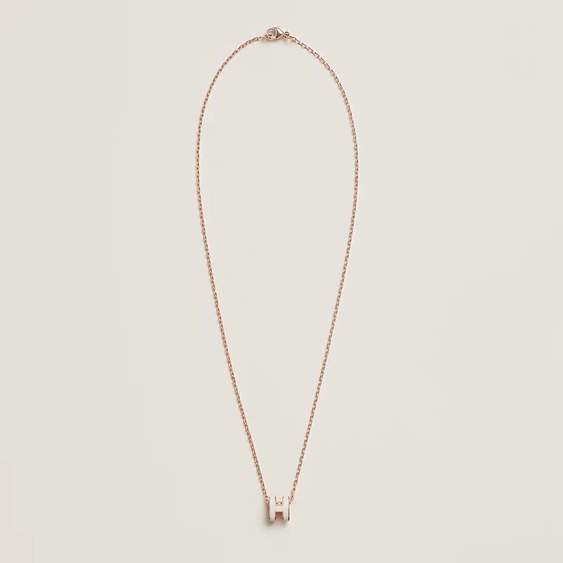 🌟全新全配🌟Hermes 愛馬仕| Mini Pop H墜飾 |白色 玫瑰金鏈-6