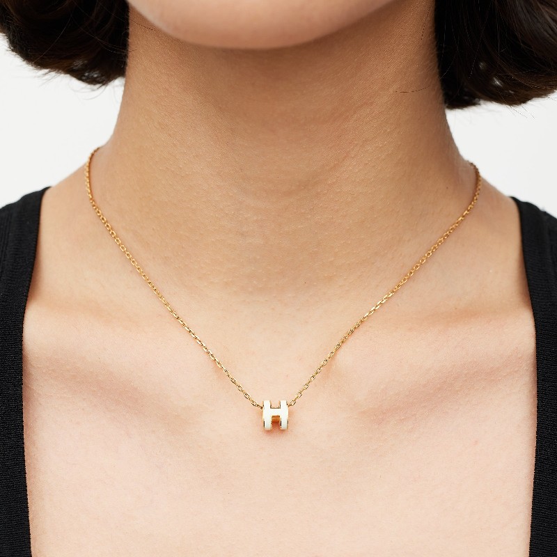 🌟全新全配🌟Hermes 愛馬仕| Mini Pop H墜飾 |白色 玫瑰金鏈-9