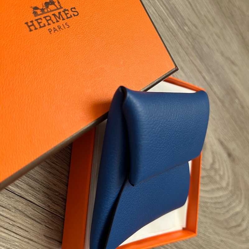 全新 ✨ Hermès Bastia 零錢包 · Evercolor 皮革 · Bleu France 💙-3