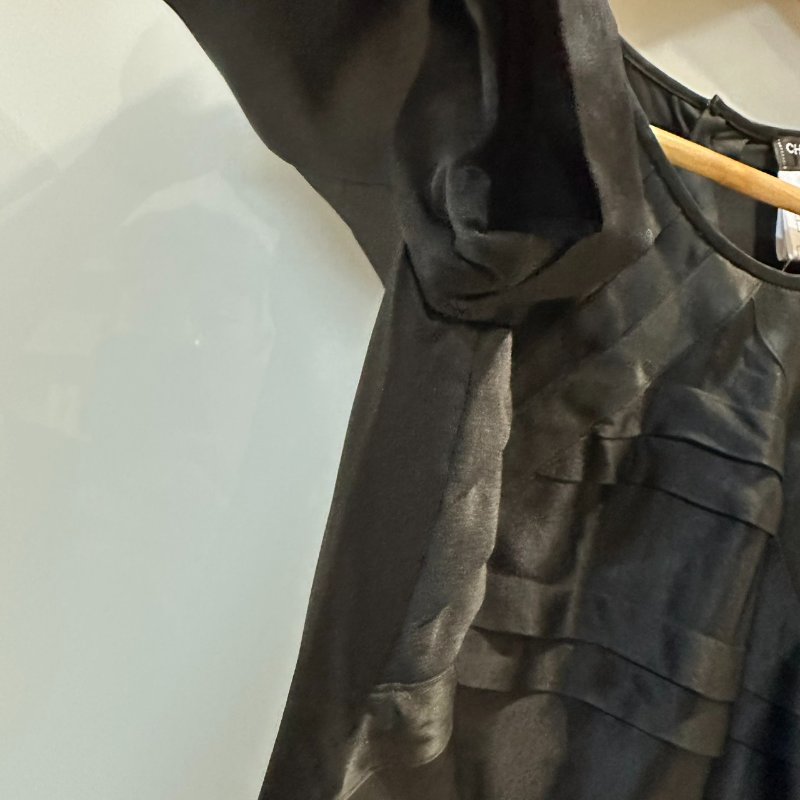 【美收精品】CHANEL 黑色刺繡短袖 4-146【隔月月中將轉賣至日本 上架期限30天】-2