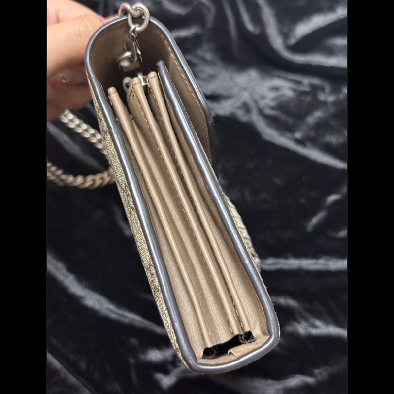 Gucci 酒神虎頭釦 WOC 老花帆布包-11