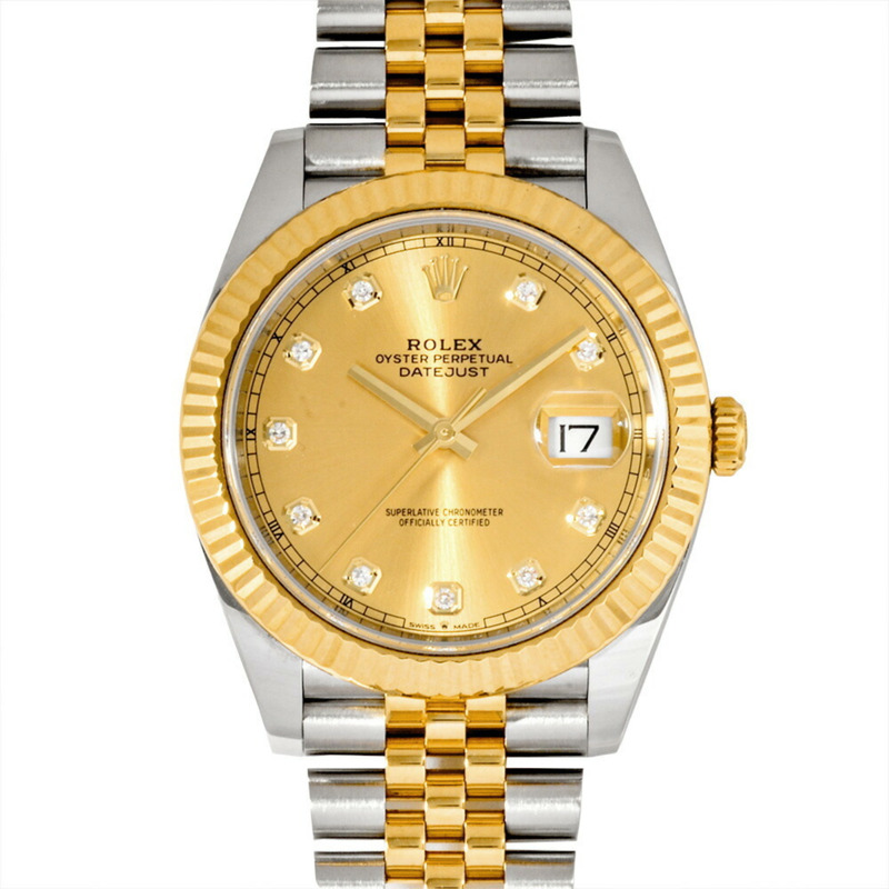 勞力士 ROLEX 126333G Datejust 41 隨機系列自動手錶香檳色錶盤 YG x SS 男士-0