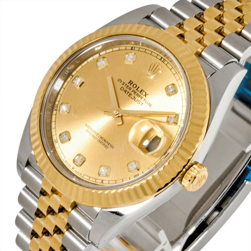 勞力士 ROLEX 126333G Datejust 41 隨機系列自動手錶香檳色錶盤 YG x SS 男士-6