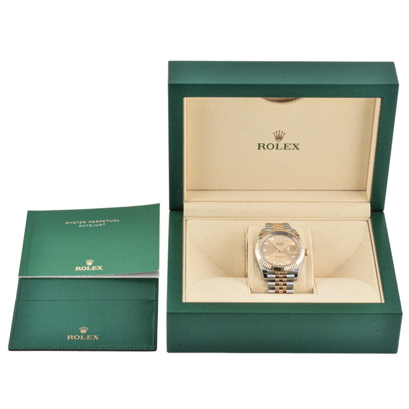勞力士 ROLEX 126333G Datejust 41 隨機系列自動手錶香檳色錶盤 YG x SS 男士-7