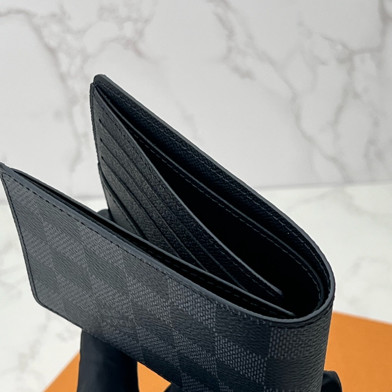 💗香緹國際精品💗 LV 黑棋盤格 短夾 極新未使用過-4