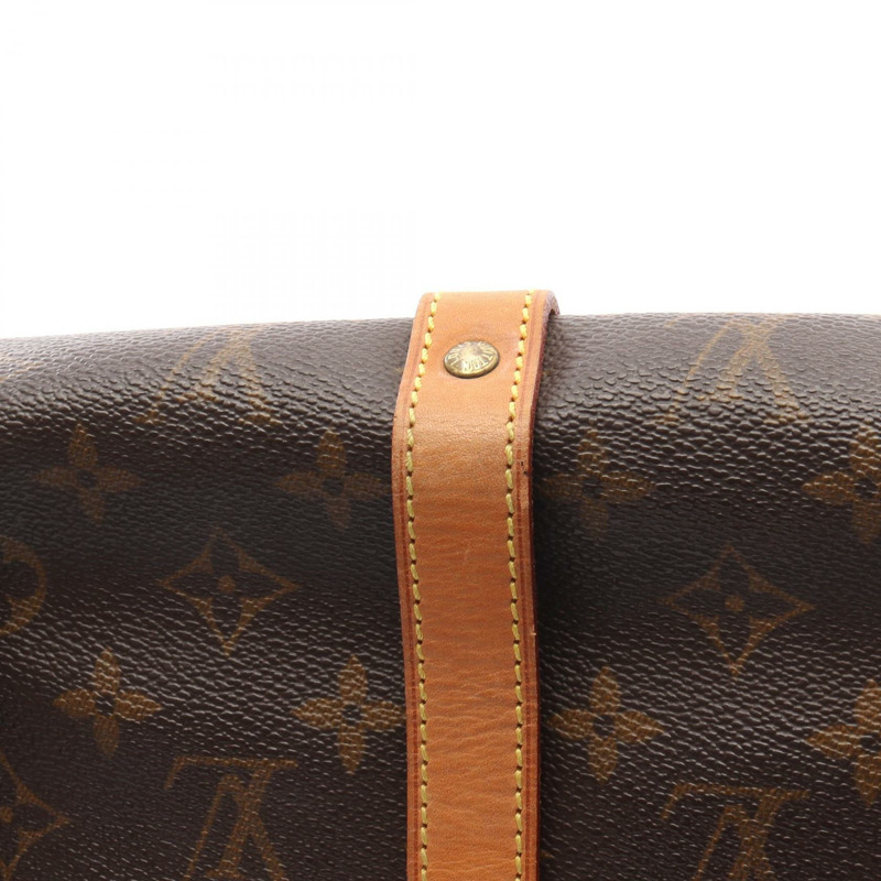LOUIS VUITTON Saumur 30 肩背包 M42256 Monogram 帆布 棕色 二手 女款-8