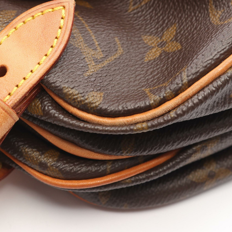 LOUIS VUITTON Saumur 30 肩背包 M42256 Monogram 帆布 棕色 二手 女款-9