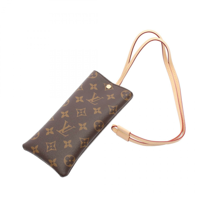 LOUIS VUITTON 太陽眼鏡袋 GI1365 Monogram 帆布皮革棕色二手女士-0
