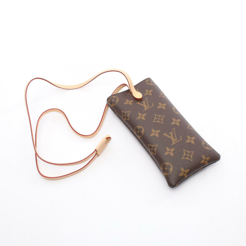 LOUIS VUITTON 太陽眼鏡袋 GI1365 Monogram 帆布皮革棕色二手女士-1