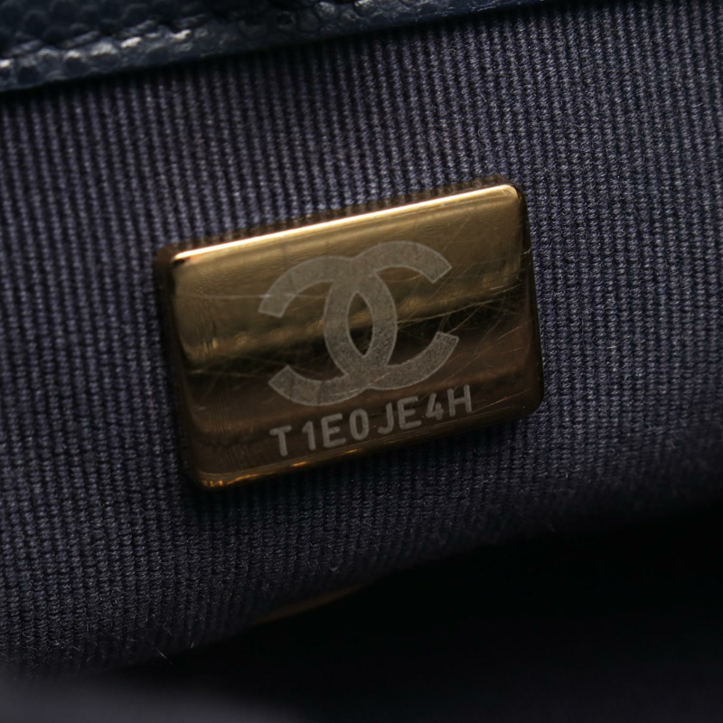 CHANEL Matelasse Mini chian 斜背包 肩背包 小牛皮 海軍藍 二手 GHW-4