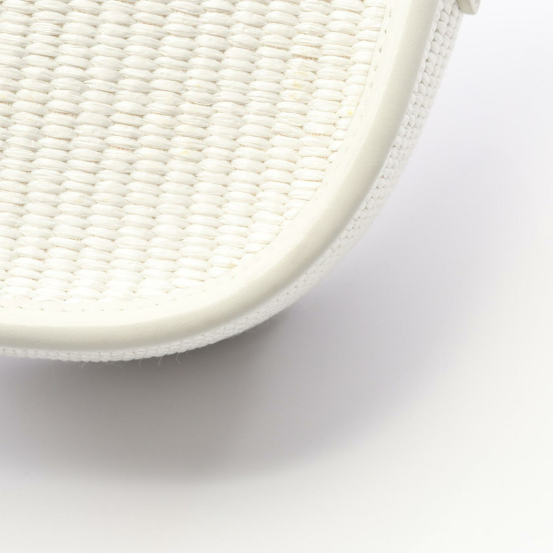 CELINE Folco Cuir Triomphe 單肩包 198262EBL01WW 皮革草編白色二手-5