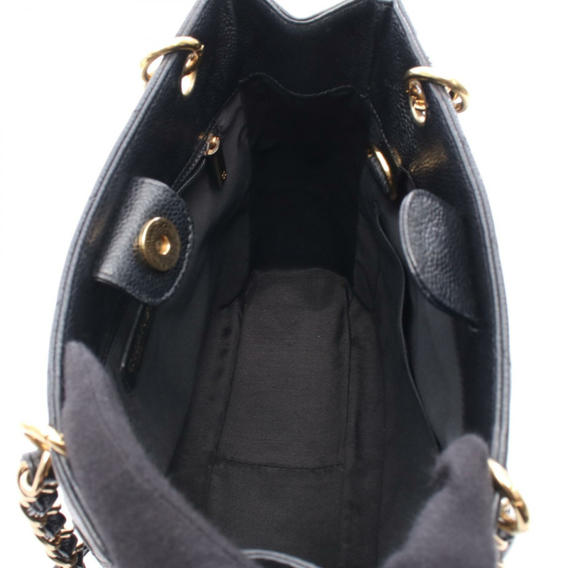 CHANEL Matelasse PST 鏈條托特包 小牛皮 黑色 二手 女款 GHW COCO CC-2