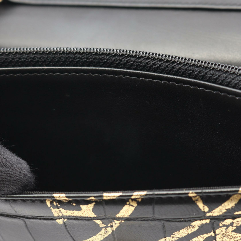 香奈兒 2.55 斜背包鏈條單肩包皮革黑金 GHW 二手女款-5