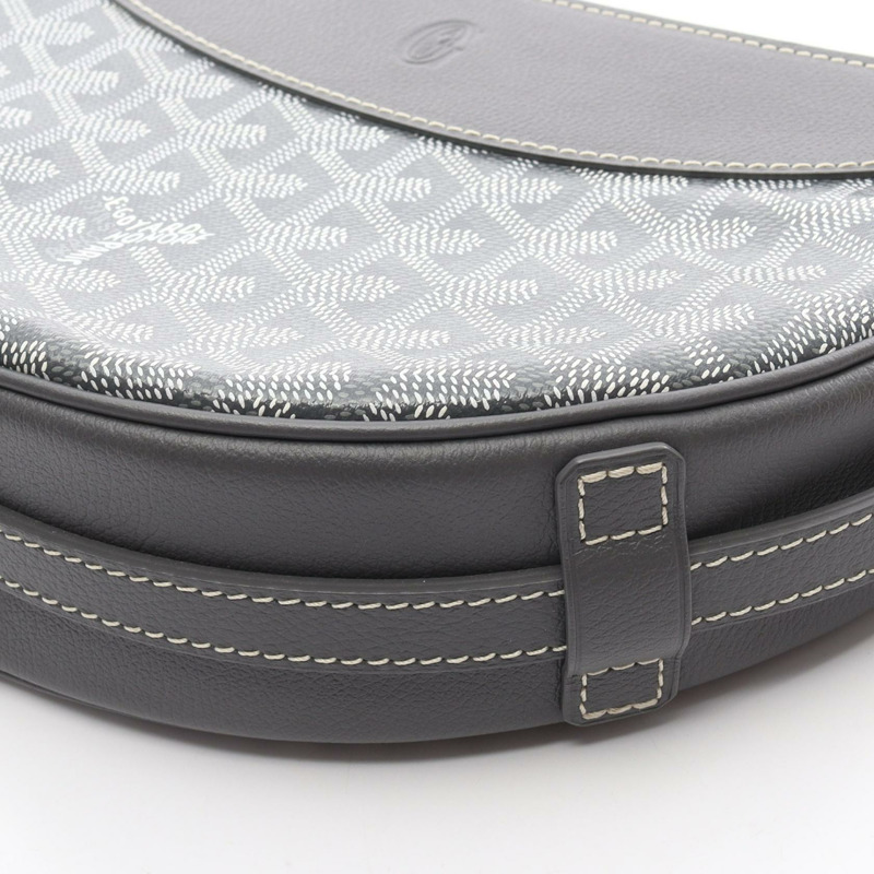 GOYARD Hirondelle 單肩包 帆布 皮革 灰色 白色 二手 女士-5