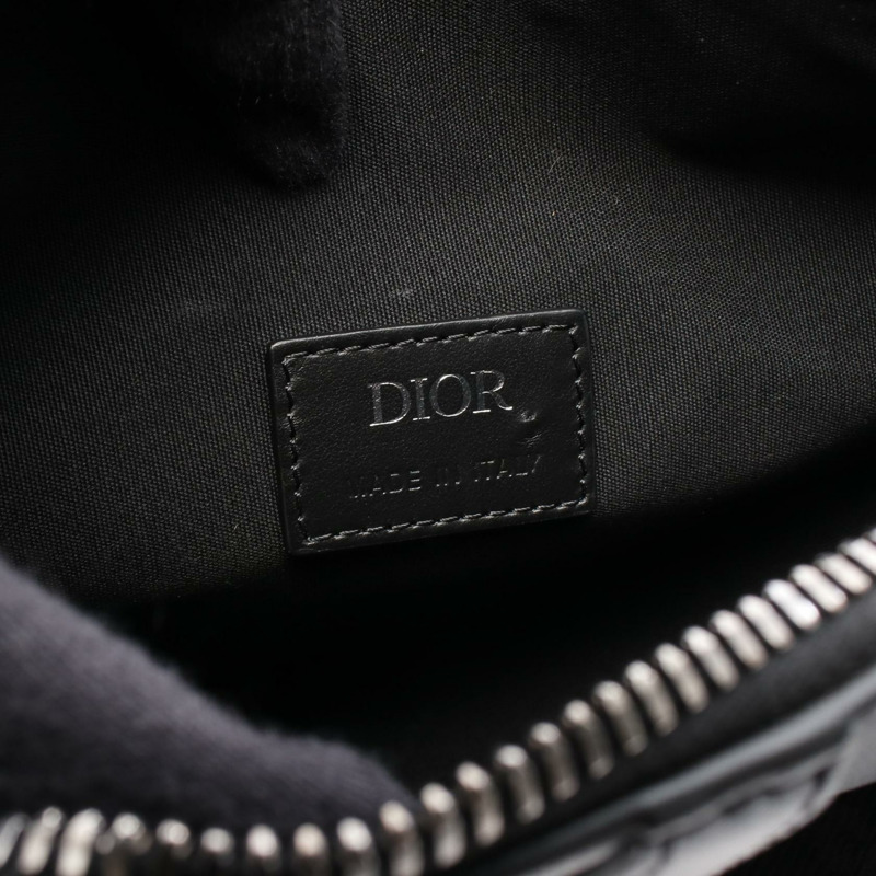 Christian Dior SADDLE 腰包 1ADPO130MDE 皮革 黑色 灰色 二手-3