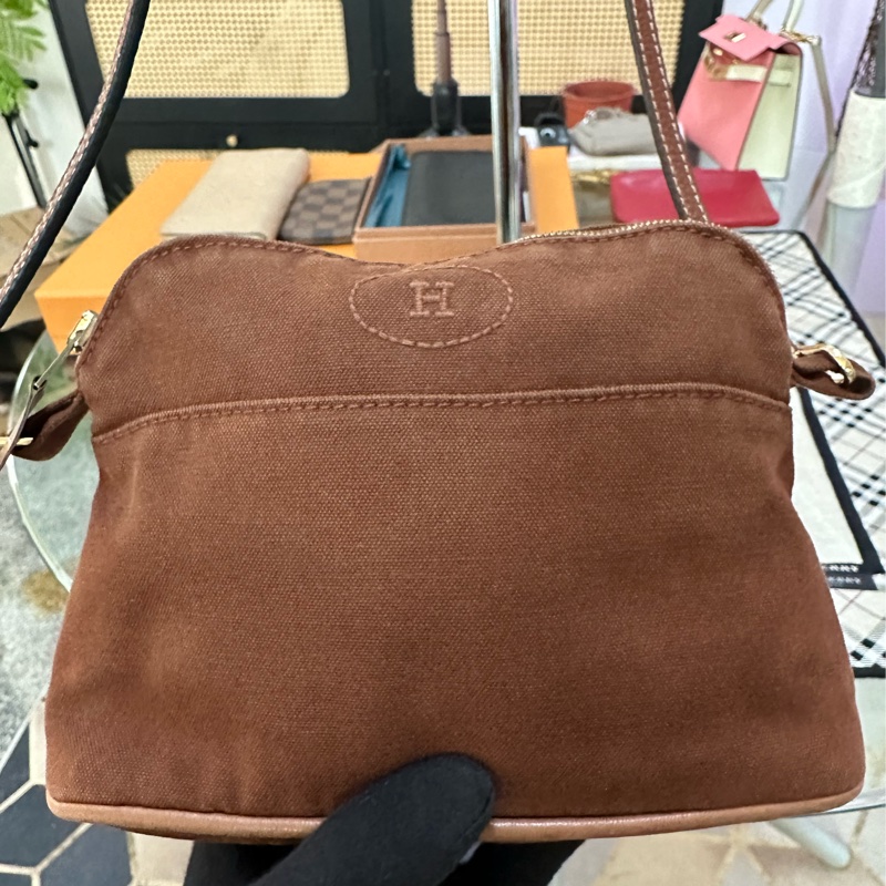 HERMES 棕色化妝包 斜背包-0