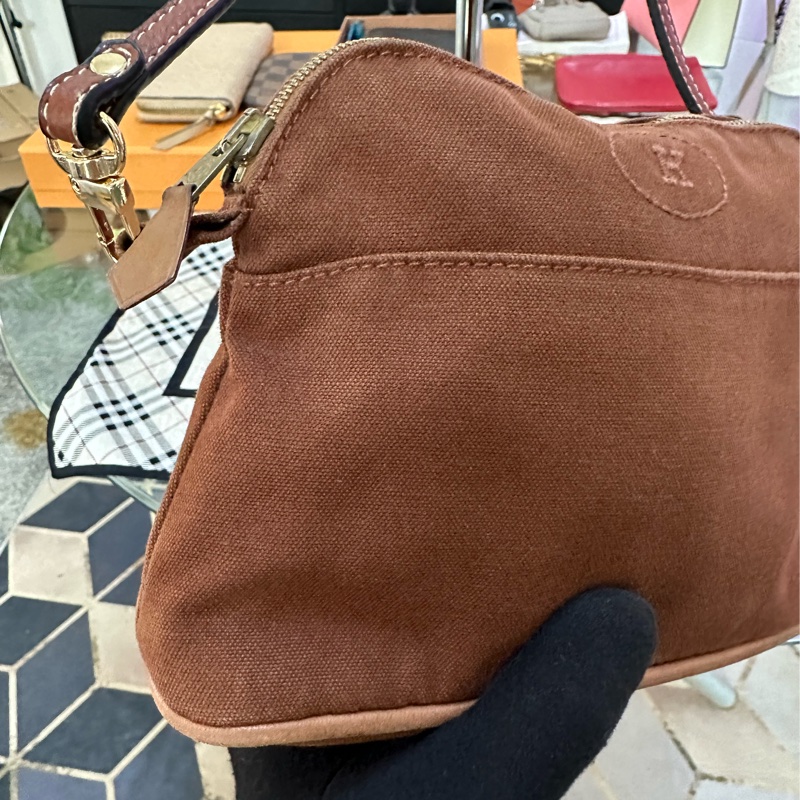 HERMES 棕色化妝包 斜背包-7