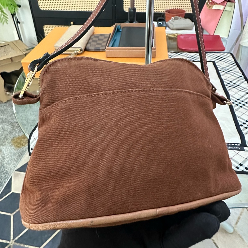 HERMES 棕色化妝包 斜背包-8