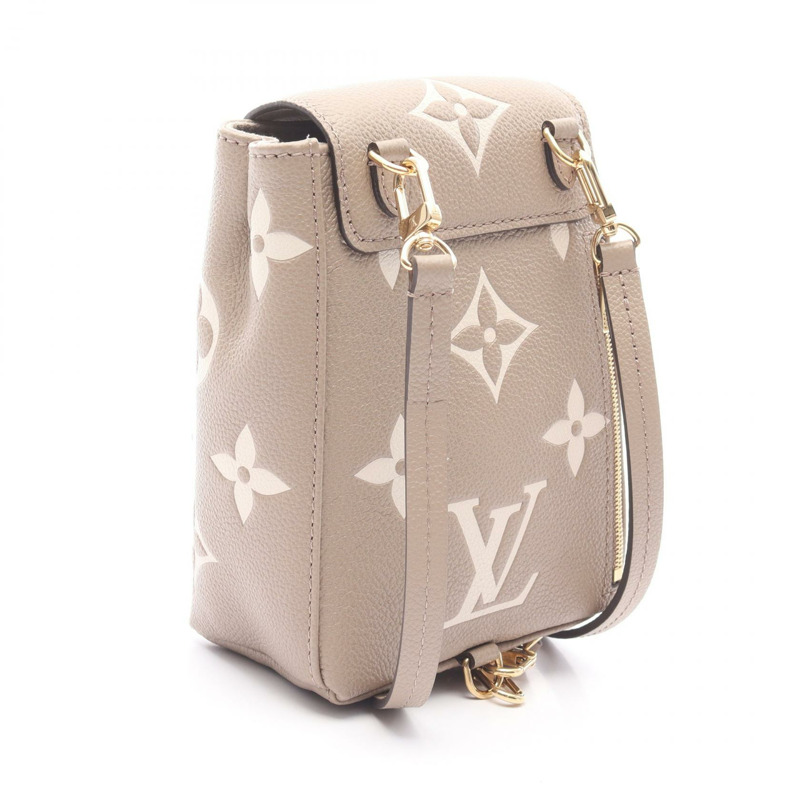 LOUIS VUITTON 迷你背包 M80738 Monogram empreinte 皮革米色二手女士-1