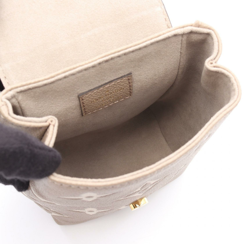 LOUIS VUITTON 迷你背包 M80738 Monogram empreinte 皮革米色二手女士-2