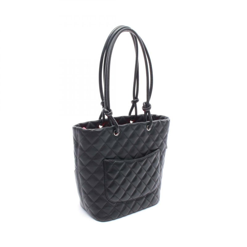CHANEL Cambon Line 小號鏈條托特包 A25166 漆皮 黑色 SHW 二手-1