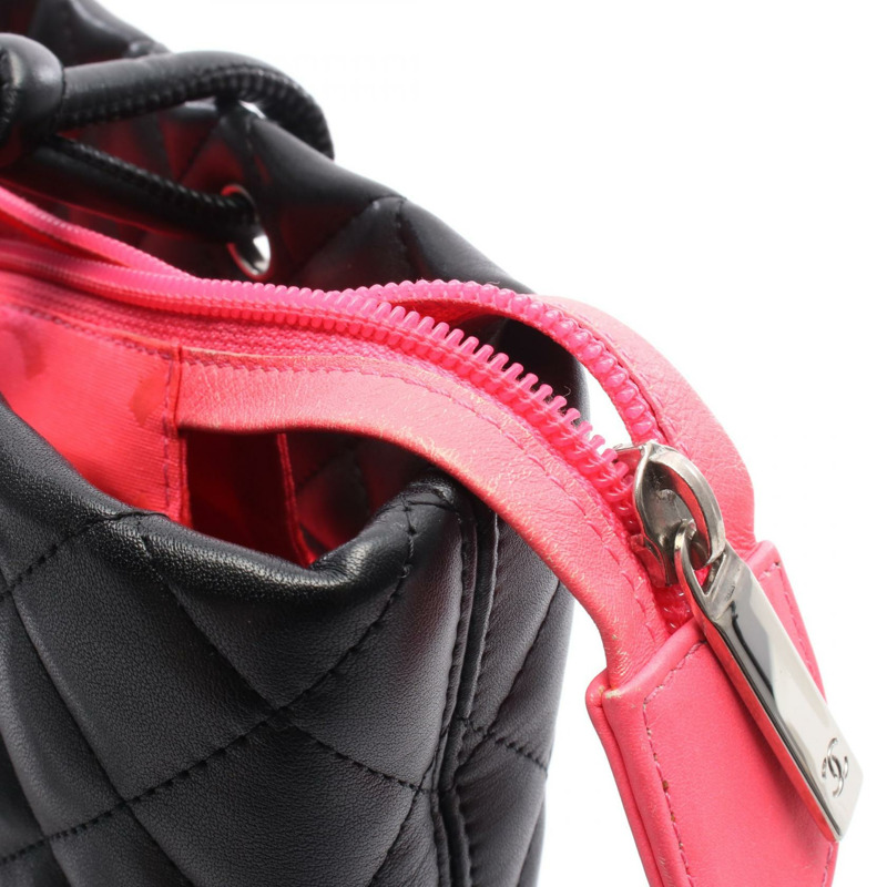 CHANEL Cambon Line 小號鏈條托特包 A25166 漆皮 黑色 SHW 二手-6