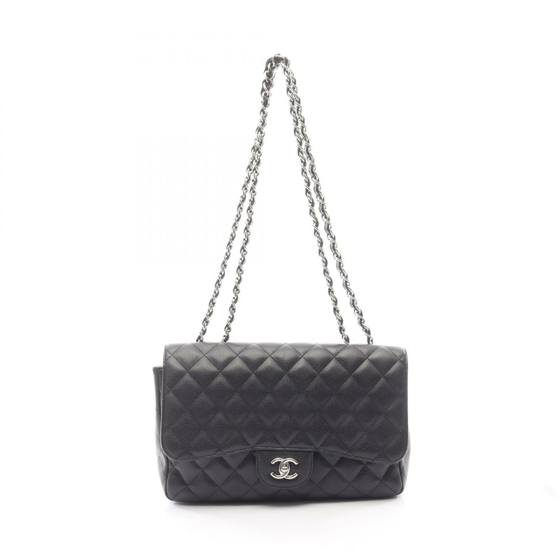 CHANEL Jumbo Matelasse 30 單翻蓋鏈條單肩包 A28600 粒面小牛皮-0
