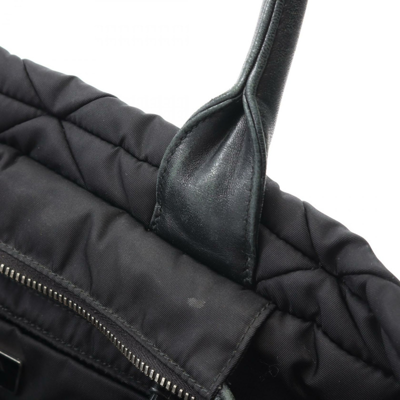 PRADA TESSUTO QUILTIN 單肩手提包 1BG436 尼龍皮革 黑色 二手 logo-5