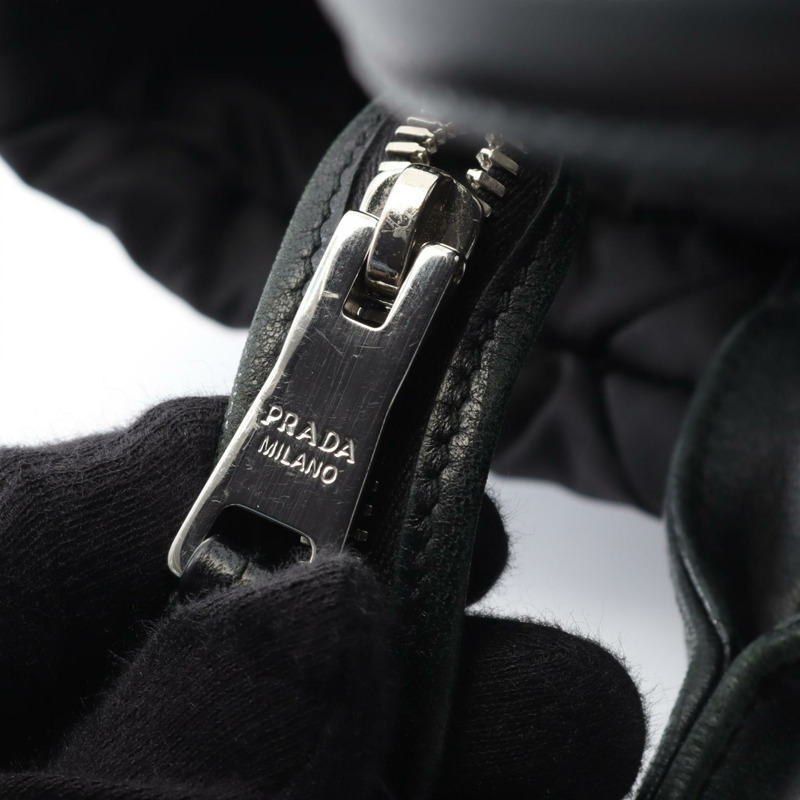 PRADA TESSUTO QUILTIN 單肩手提包 1BG436 尼龍皮革 黑色 二手 logo-9
