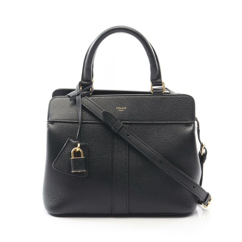 CELINE 小號 Cabas de France 斜背包 手提包 皮革 黑色 二手 女款-0