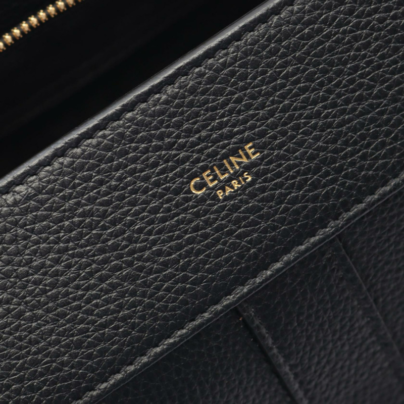 CELINE 小號 Cabas de France 斜背包 手提包 皮革 黑色 二手 女款-3