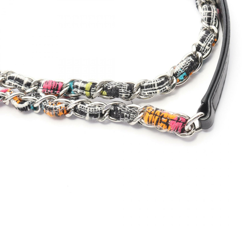 CHANEL Matelasse 單肩包 織布皮革 白色 黑色 多色 二手 SHW CC-8