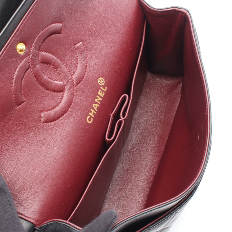 CHANEL 2.55 Matelasse Mademoiselle 鏈條單肩包 小羊皮 黑色 GHW 二手 CC-2